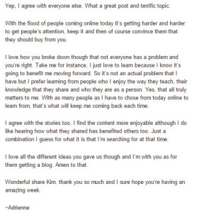 adrienne smith - blog comment